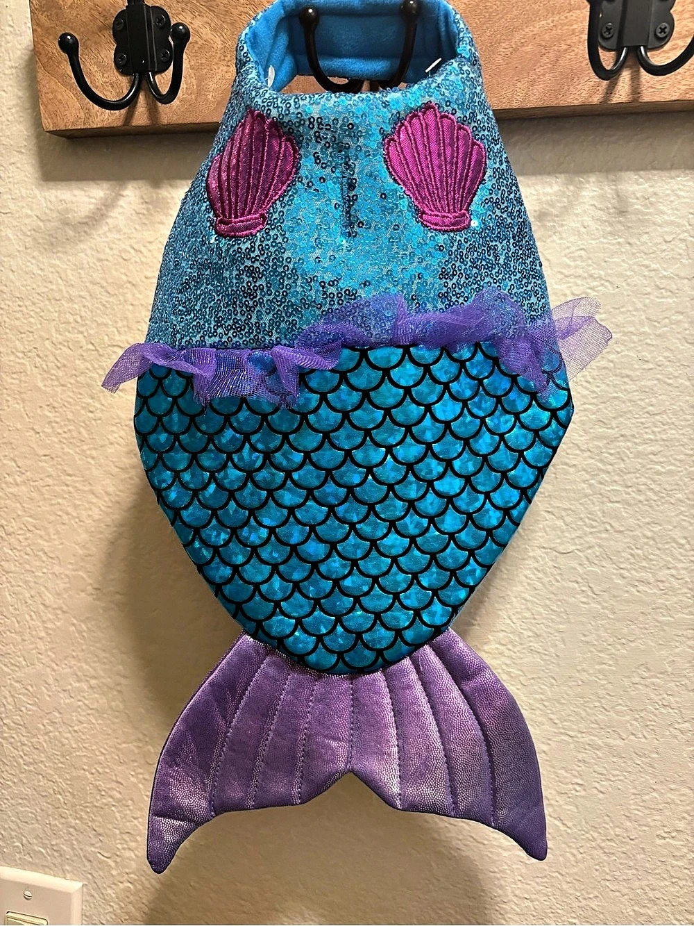 Iridescent Mermaid Dog Costume Blue & Purple
